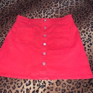 Red denim skirt size 31 from Gap